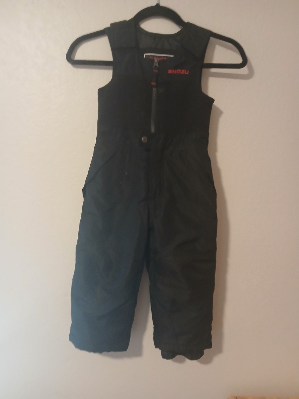 Snozu Black Kids Snow Overalls with Red Logo
